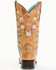 Image #6 - Corral Girls' Floral Embroidered Blacklight Western Boots - Square Toe , Honey, hi-res