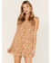 Image #1 - Sadie & Sage Women's Love Nest Floral Print Mini Dress, Camel, hi-res