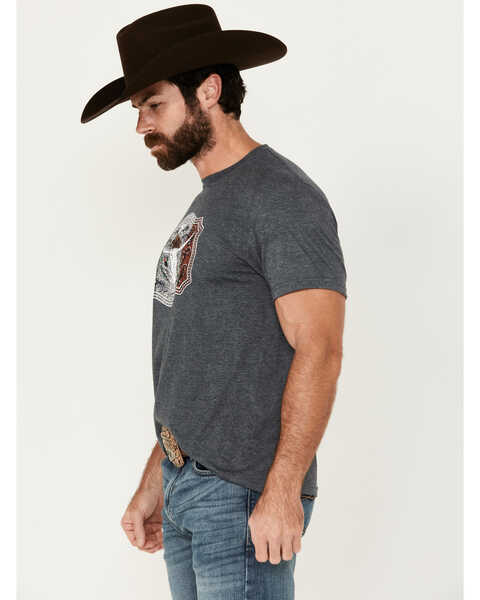 Image #3 - Cowboy Hardware Men's Mexico Flag Buckle Short Sleeve T-Shirt, Charcoal, hi-res