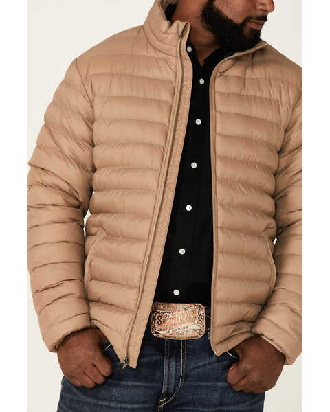 Rodeo Clothing Men's Nylon Quilted Zip-Front Puff Jacket , Beige/khaki, hi-res
