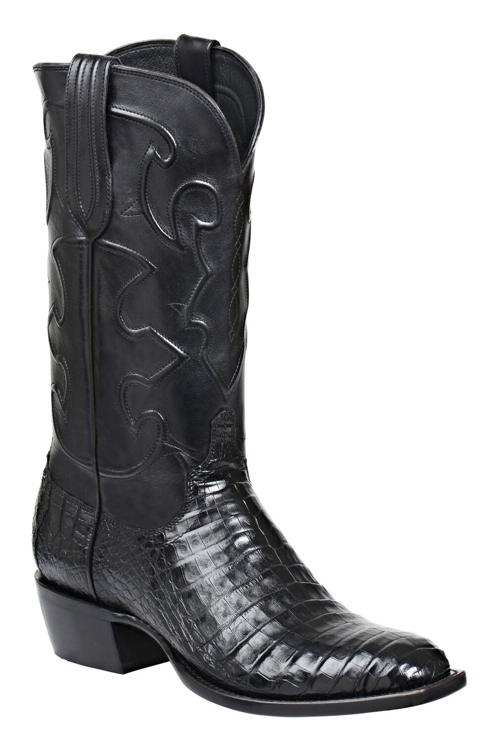 Image #1 - Lucchese Handmade 1883 Men's Charles Crocodile Belly Cowboy Boots - Round Toe, Black, hi-res