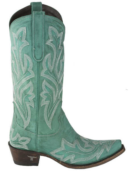 Image #2 - Lane Women's Saratoga Western Boots - Snip Toe, Turquoise, hi-res