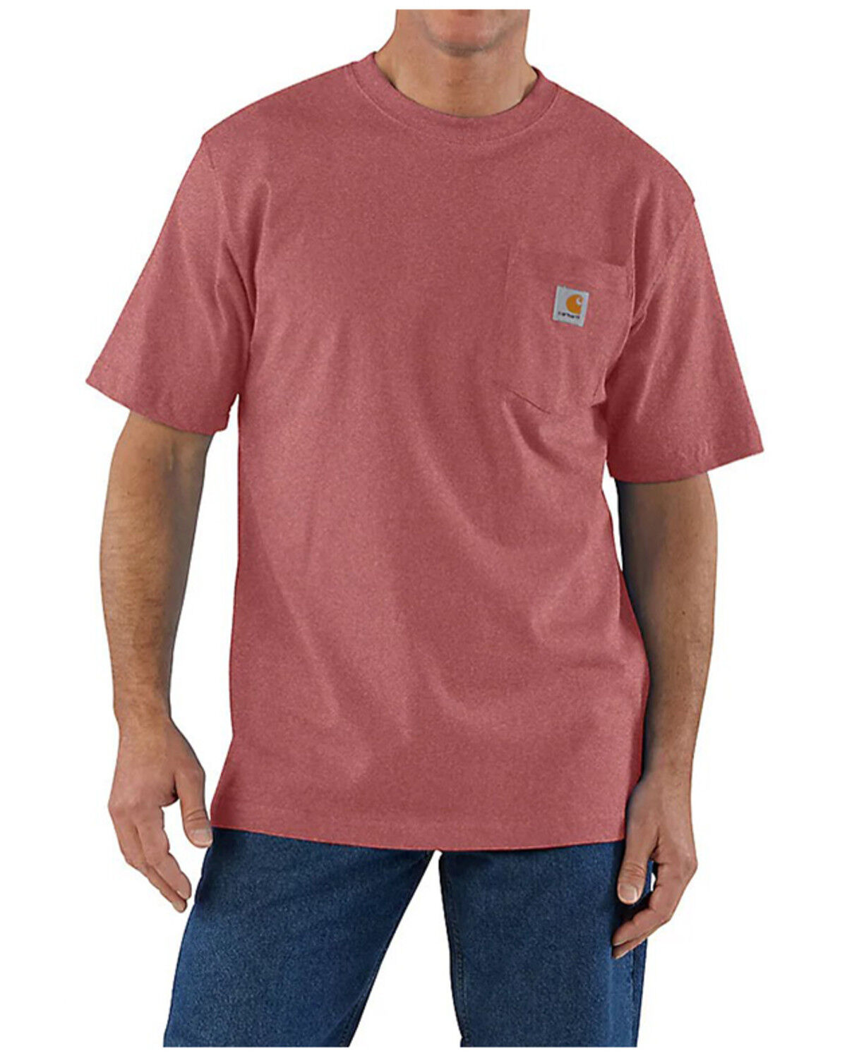 Image #1 - Carhartt Men's Loose Fit Heavyweight Short Sleeve Pocket T-Shirt, Maroon, hi-res