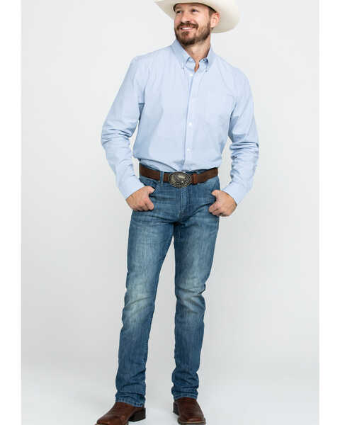 Image #6 - Cody James Core Men's Pinpoint Dobby Geo Print Long Sleeve Western Shirt , , hi-res
