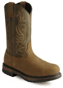 Laredo Waterproof H2O Western Work Boots - Steel Toe, Tan Distressed, hi-res