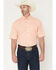 Image #1 - George Strait by Wrangler Men's Geo Print Short Sleeve Button-Down Stretch Western Shirt - Big, Orange, hi-res