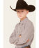 Image #2 - Cody James Boys' Rowdy Plaid Print Long Sleeve Snap Western Shirt, Tan, hi-res