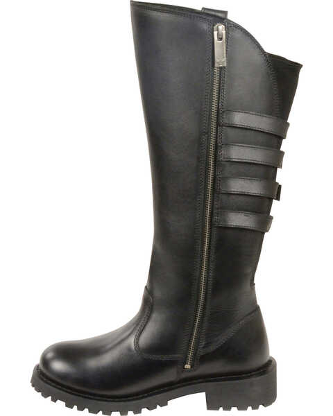 Image #3 - Milwaukee Leather Women's 15" High Rise Leather Riding Boots - Round Toe, Black, hi-res