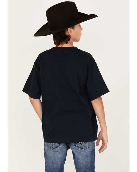 Image #4 - Cinch Boys' Best In The West Logo Graphic T-Shirt, Navy, hi-res