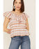 Image #3 - Wrangler Retro Women's Southwestern Stripe Off Shoulder Top, Tan, hi-res
