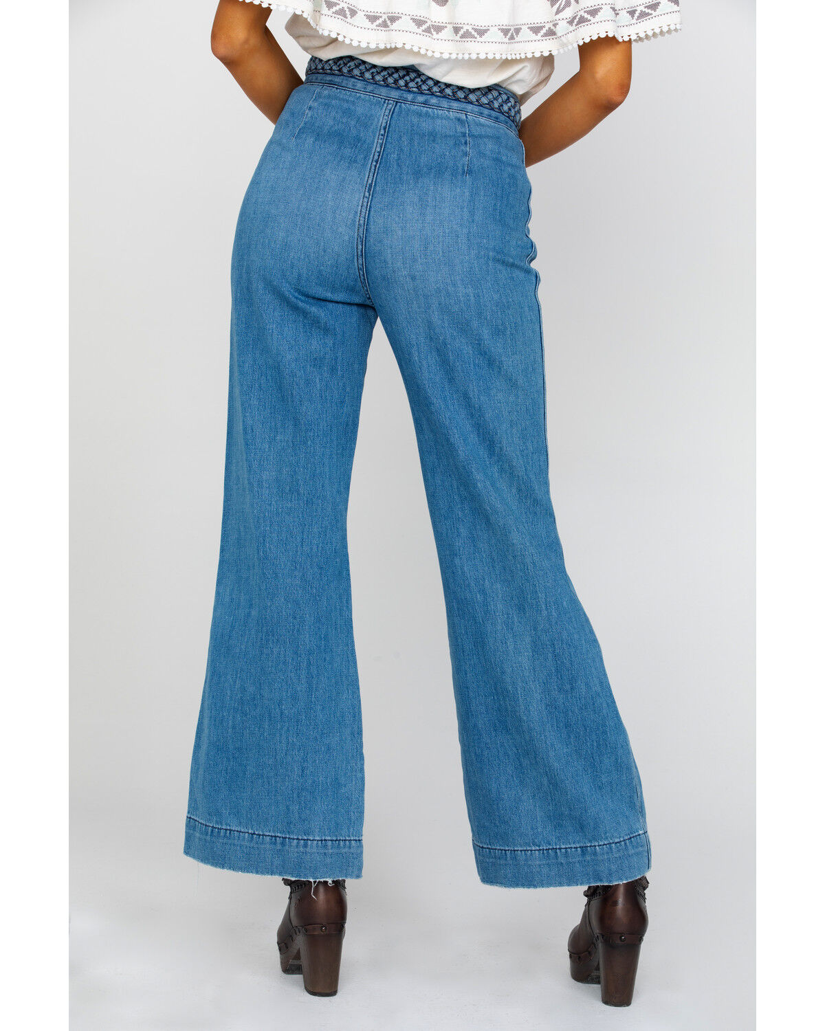 Image #2 - Free People Women's Seasons In The Sun Jeans, Blue, hi-res