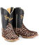 Image #1 - Tin Haul Little Girls' Wild Cat Western Boots - Broad Square Toe, Brown, hi-res