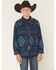 Image #1 - Cody James Boys' Rosewell Southwestern Print Button-Down Flannel Shirt Jacket, Blue, hi-res