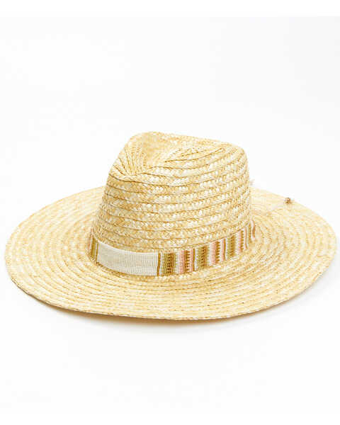 Nikki Beach Tulum Milan Straw Fashion Rancher Hat , Natural, hi-res
