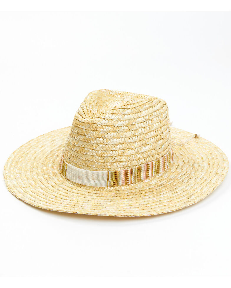 Nikki Beach Tulum Milan Straw Fashion Rancher Hat , Natural, hi-res