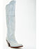 Image #1 - Dan Post Women's Denim Tall Western Boots - Snip Toe, Blue, hi-res