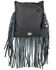 American West Women's Studded Fringe Handbag, Black, hi-res