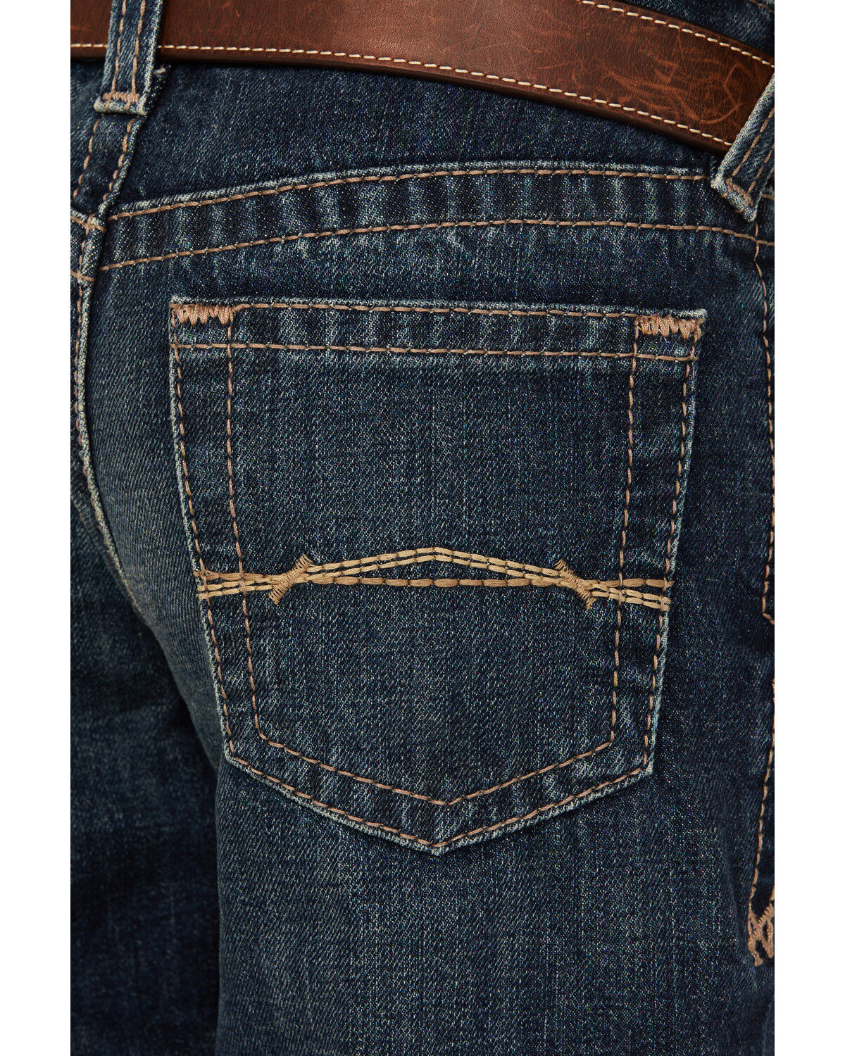 Image #4 - Ariat Boys' B5 Dark Wash Slim Straight Denim Jeans, Dark Wash, hi-res