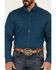 George Strait by Wrangler Men's Geo Print Long Sleeve Button-Down Shirt, Dark Blue, hi-res