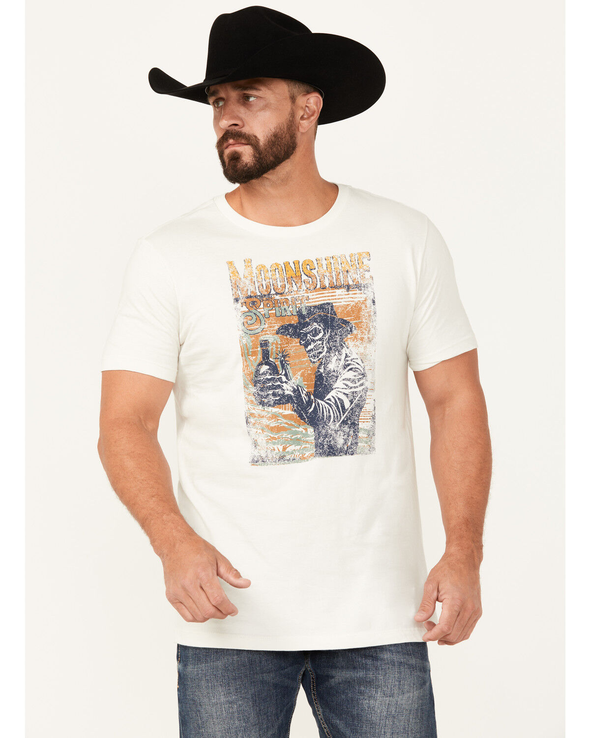 Image #1 - Moonshine Spirit Men's Thumbs Up Short Sleeve Graphic T-Shirt, Tan, hi-res