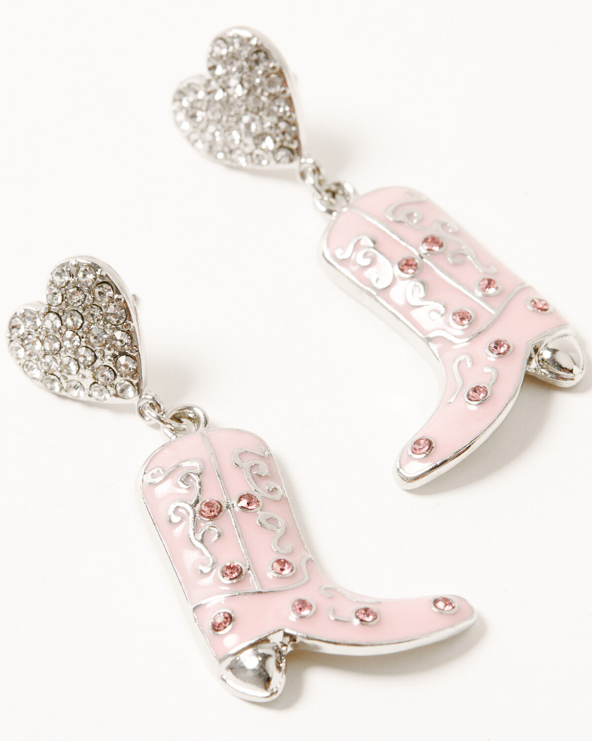 Image #2 - Shyanne Women's Boot and Heart Statement Earrings, Pink, hi-res