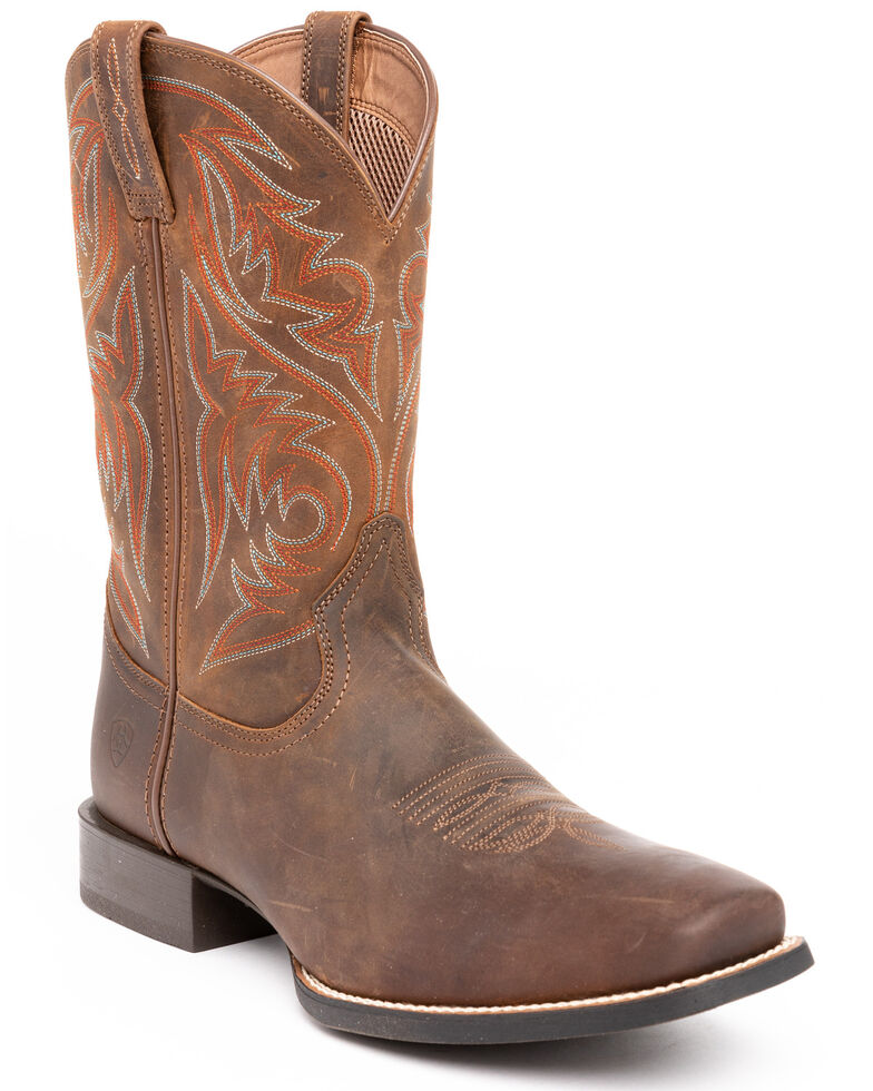 low heel square toe cowboy boots