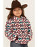 Image #2 - Shyanne Girls' Fuzzy Sherpa Southwestern Print Pullover, Ivory, hi-res