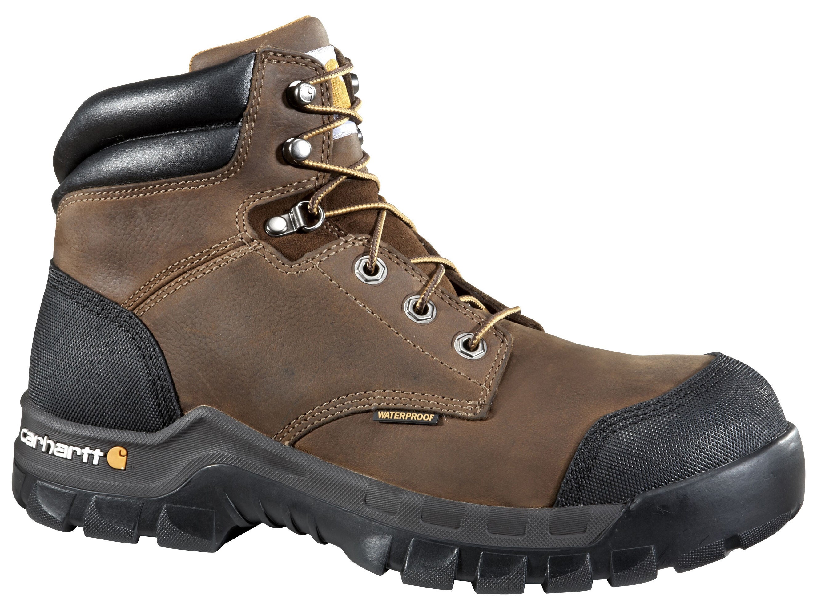 Carhartt Men's 6" Rugged Flex&reg; Waterproof Work Boots - Composite Toe, Dark Brown, hi-res