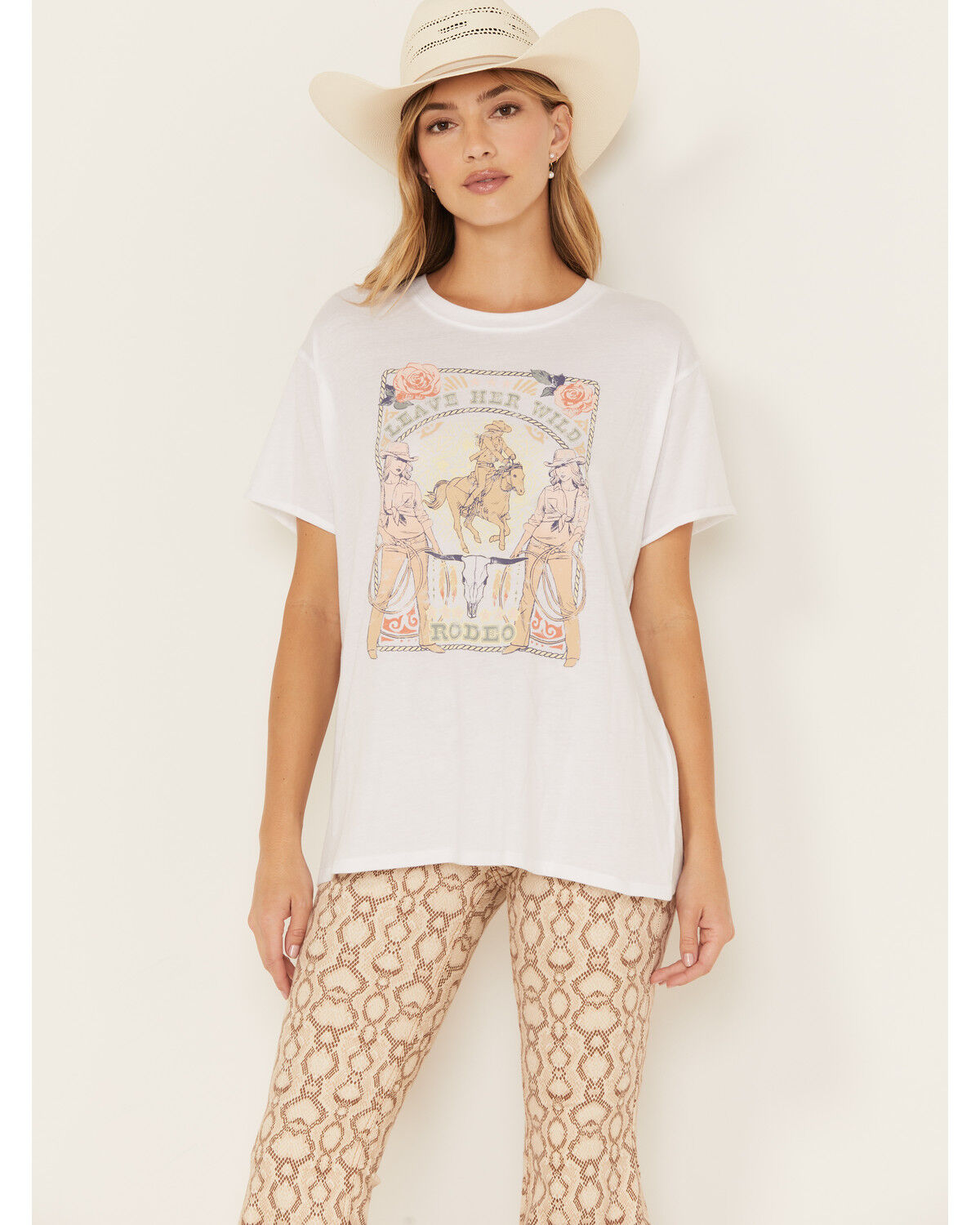Image #1 - White Crow Women's Leave Her Wild Graphic Tee, White, hi-res