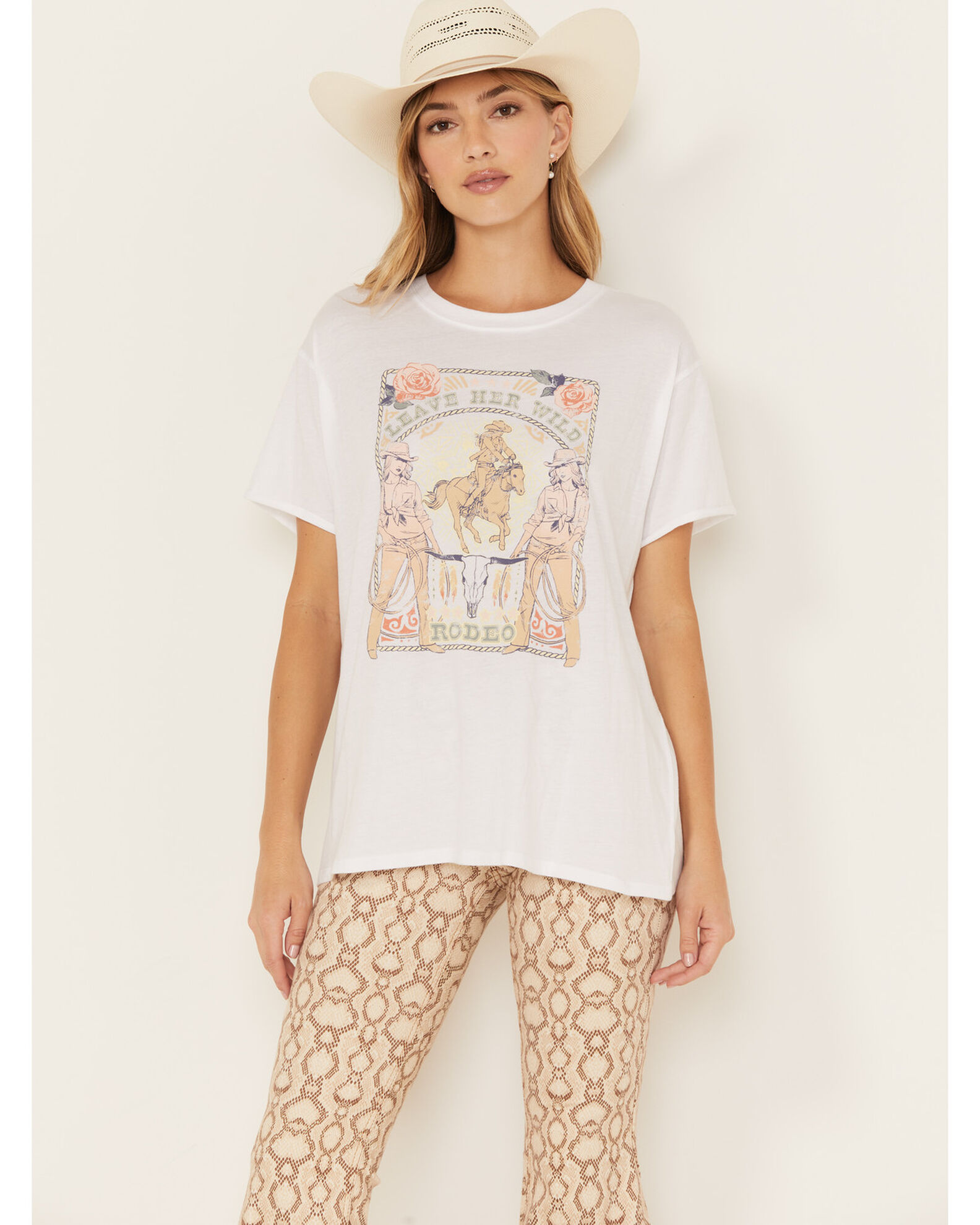 Image #1 - White Crow Women's Leave Her Wild Graphic Tee, White, hi-res