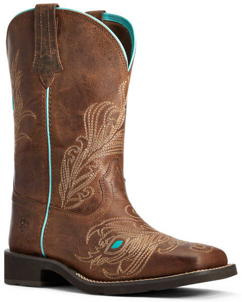 Image #1 - Ariat Women's Bright Eyes II Western Performance Boots - Broad Square Toe, Brown, hi-res