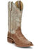 Image #1 - Justin Boots Women's Tan Smooth Ostrich Western Boots - Square Toe, Tan, hi-res