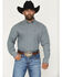 Image #1 - George Strait by Wrangler Men's Geo Print Long Sleeve Button-Down Stretch Western Shirt, Dark Teal, hi-res