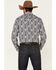 Rock & Roll Denim Men's Southwestern Striped Long Sleeve Snap Western Shirt , Black, hi-res