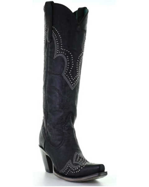 Image #1 - Corral Women's Black Embroidery Zipper Western Boots - Snip Toe, , hi-res
