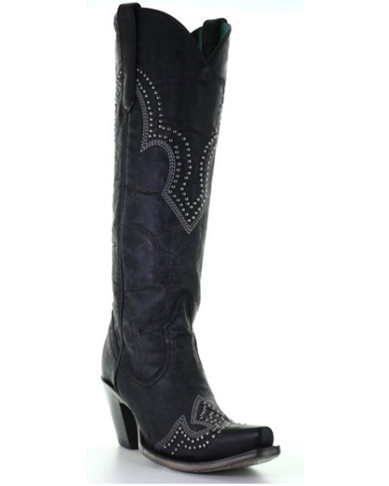 Corral Women's Black Embroidery Zipper Western Boots - Snip Toe, Black, hi-res