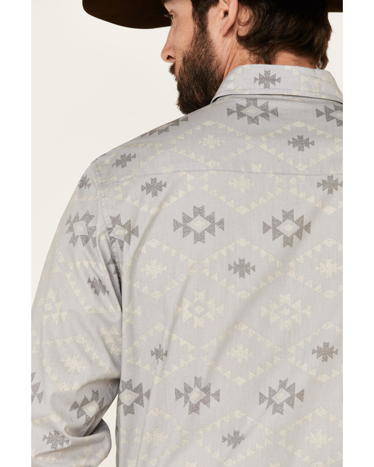 Image #5 - Tin Haul Men's Gray Southwestern Textured Print Long Sleeve Snap Western Shirt, Grey, hi-res