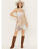 Wild Moss Women's Patchwork Print Short Slip Dress, Ivory, hi-res