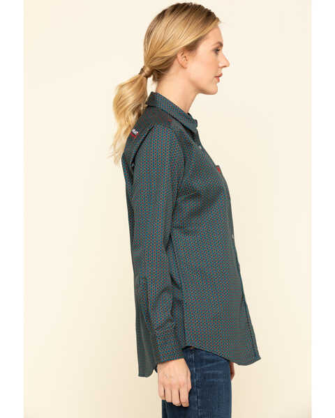 Image #3 - Ariat Women's Boot Barn Exclusive FR Sierra Work Shirt , Blue, hi-res