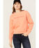 Image #1 - Dickies Women's Heavyweight Woodman Logo Pullover , Coral, hi-res