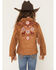 Image #1 - Fornia Girls' Horse Embroidered Fringe Jacket, Camel, hi-res
