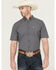 Image #1 - Ariat Men's Pro Series Caspian Plaid Print Short Sleeve Button-Down Western Shirt, Navy, hi-res