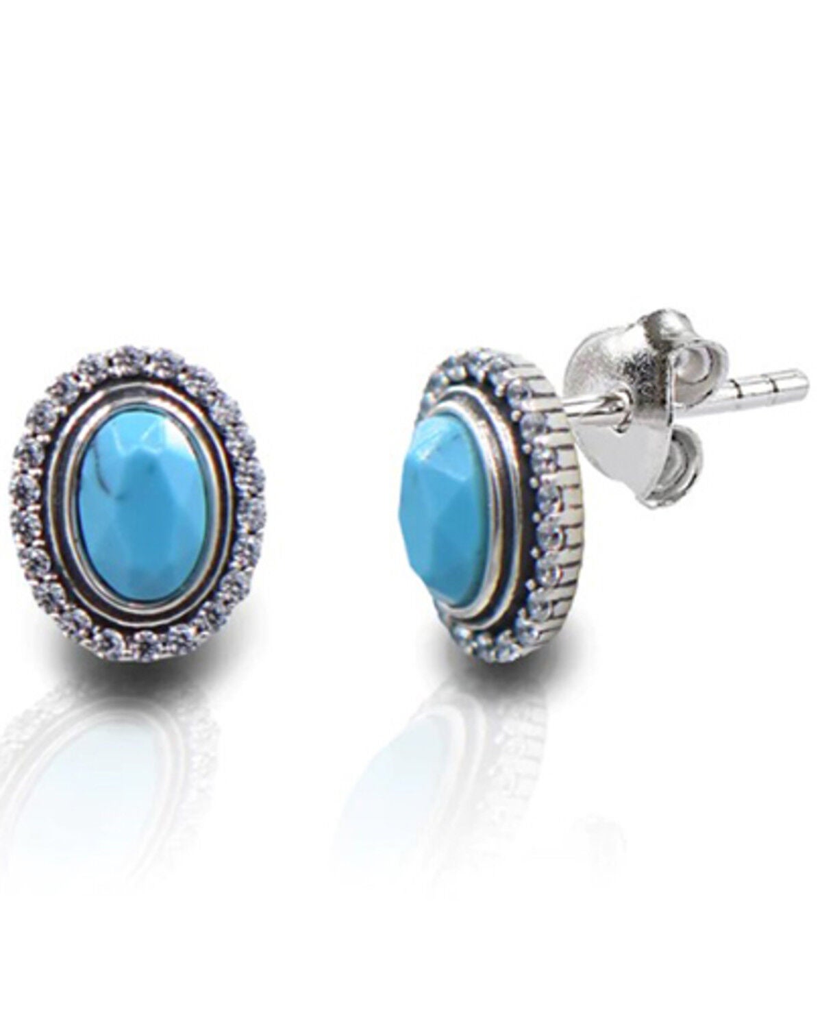 Image #1 - Kelly Herd Women's Western Turquoise Oval Earrings, Turquoise, hi-res
