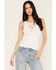 Image #1 - Blue Life Women's Lace Neck Tank, White, hi-res