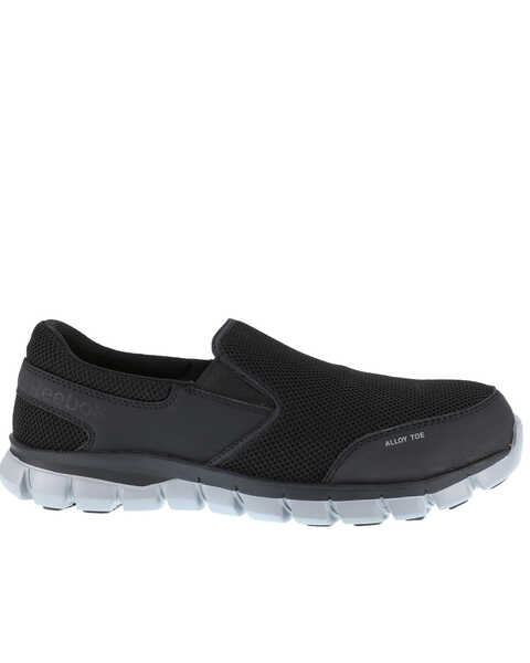 Image #2 - Reebok Men's Black Slip-On Sublite Work Shoes - Alloy Toe, Black, hi-res