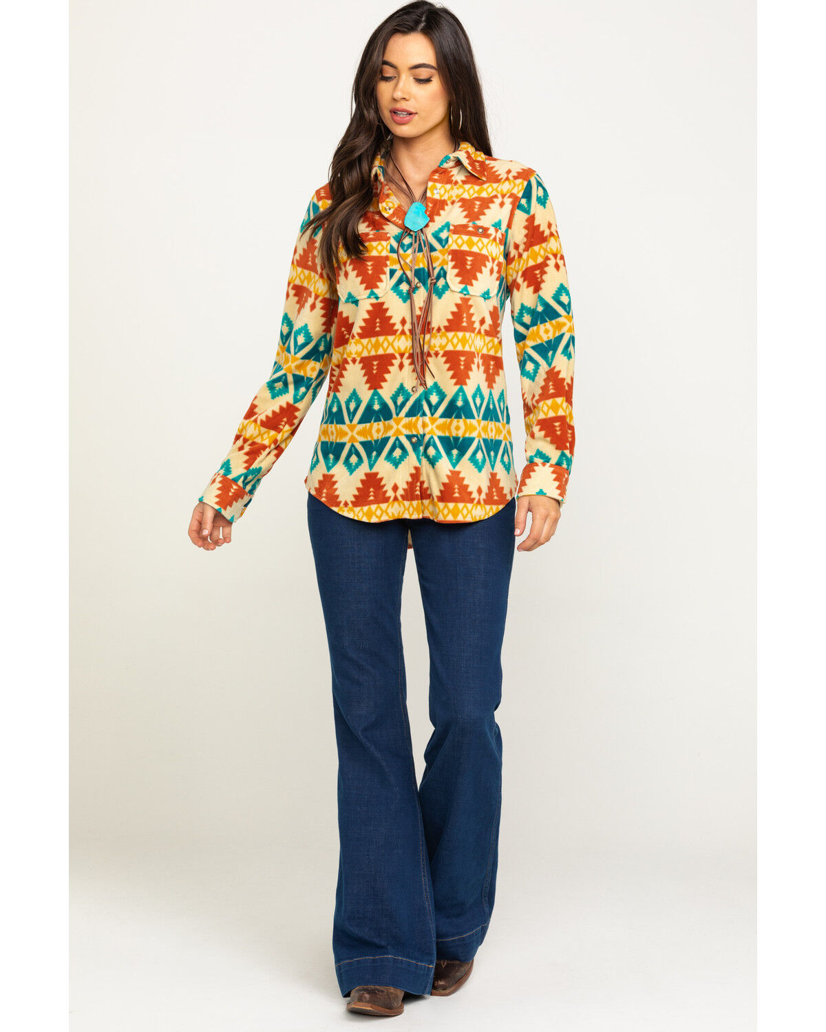 fleece button down
