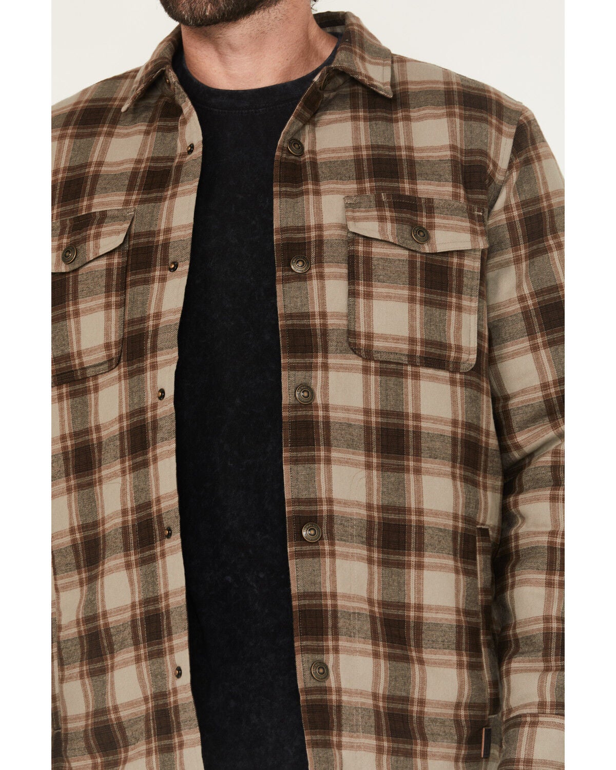 Image #3 - Brothers and Sons Men's Schefter Plaid Print Shirt Jacket, Medium Grey, hi-res