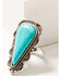 Image #2 - Prime Time Jewelry Women's Oversized Turquoise Statement Ring, Silver, hi-res
