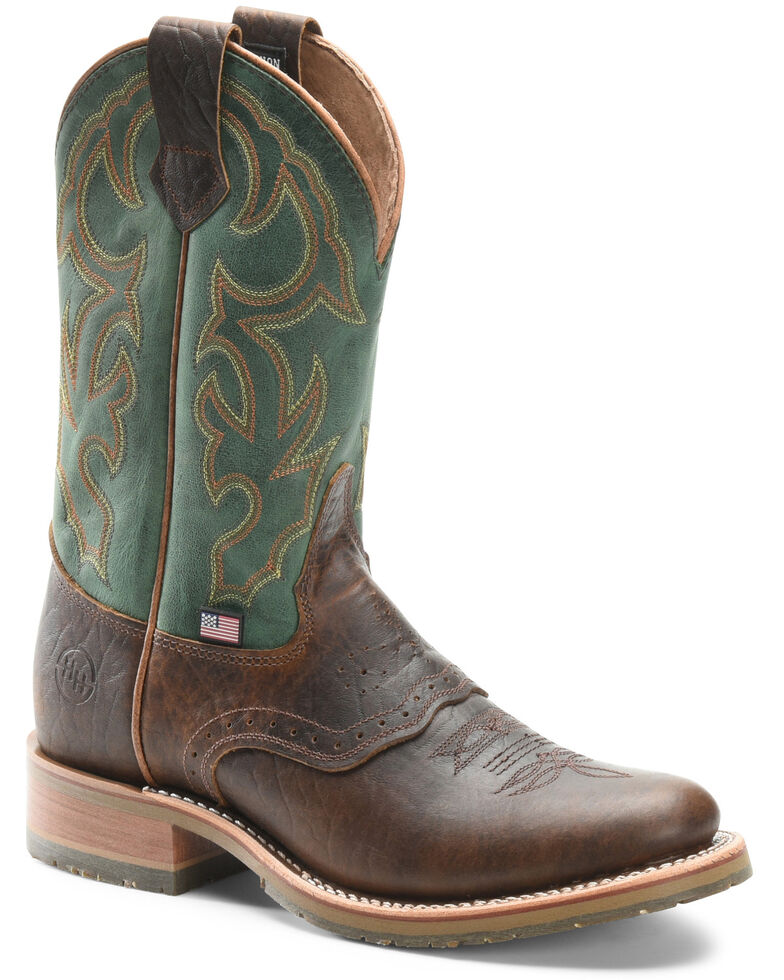 Double H Men's Domestic Western Boots - Round Toe, Brown, hi-res