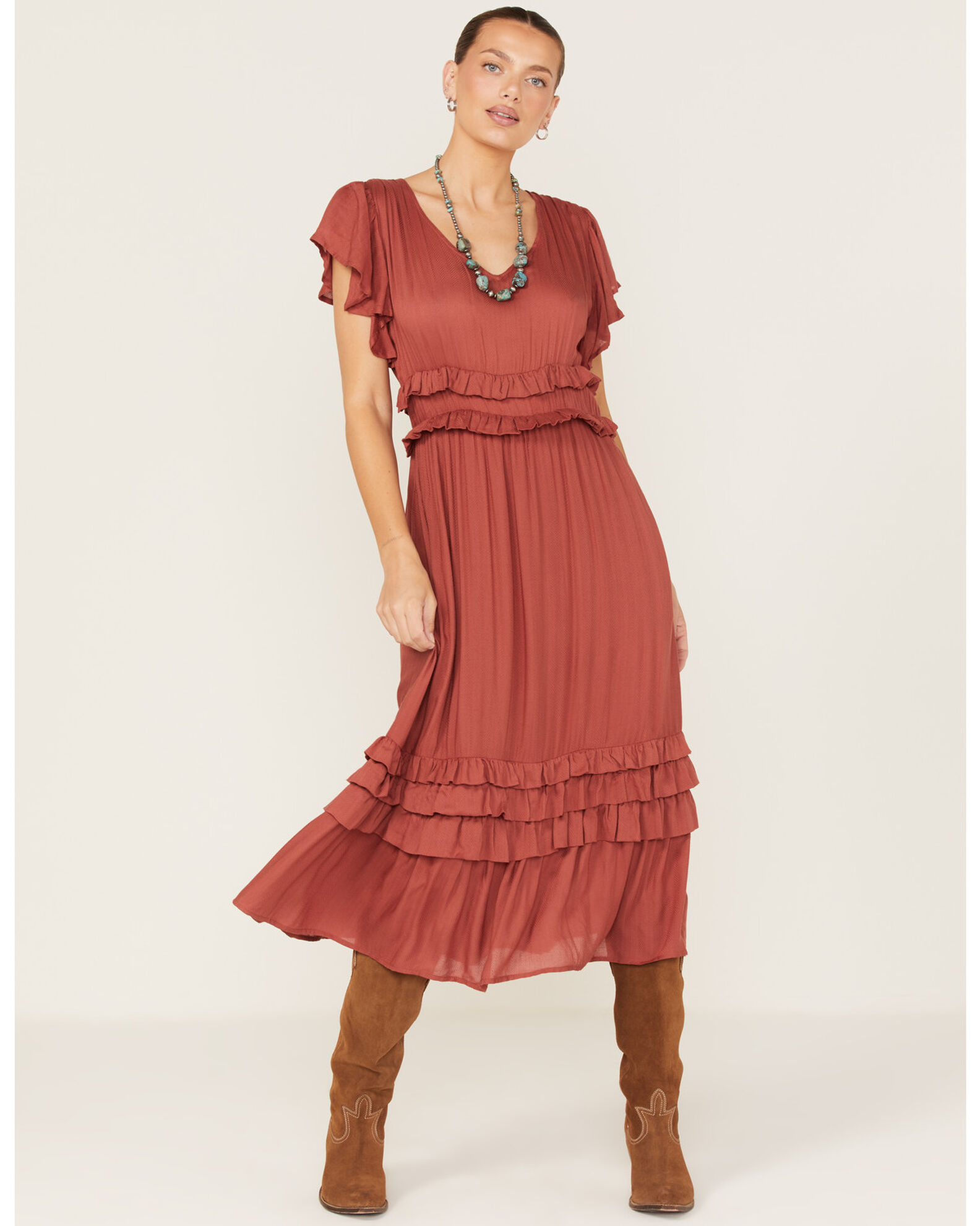 Ada flutter top sleeve dress